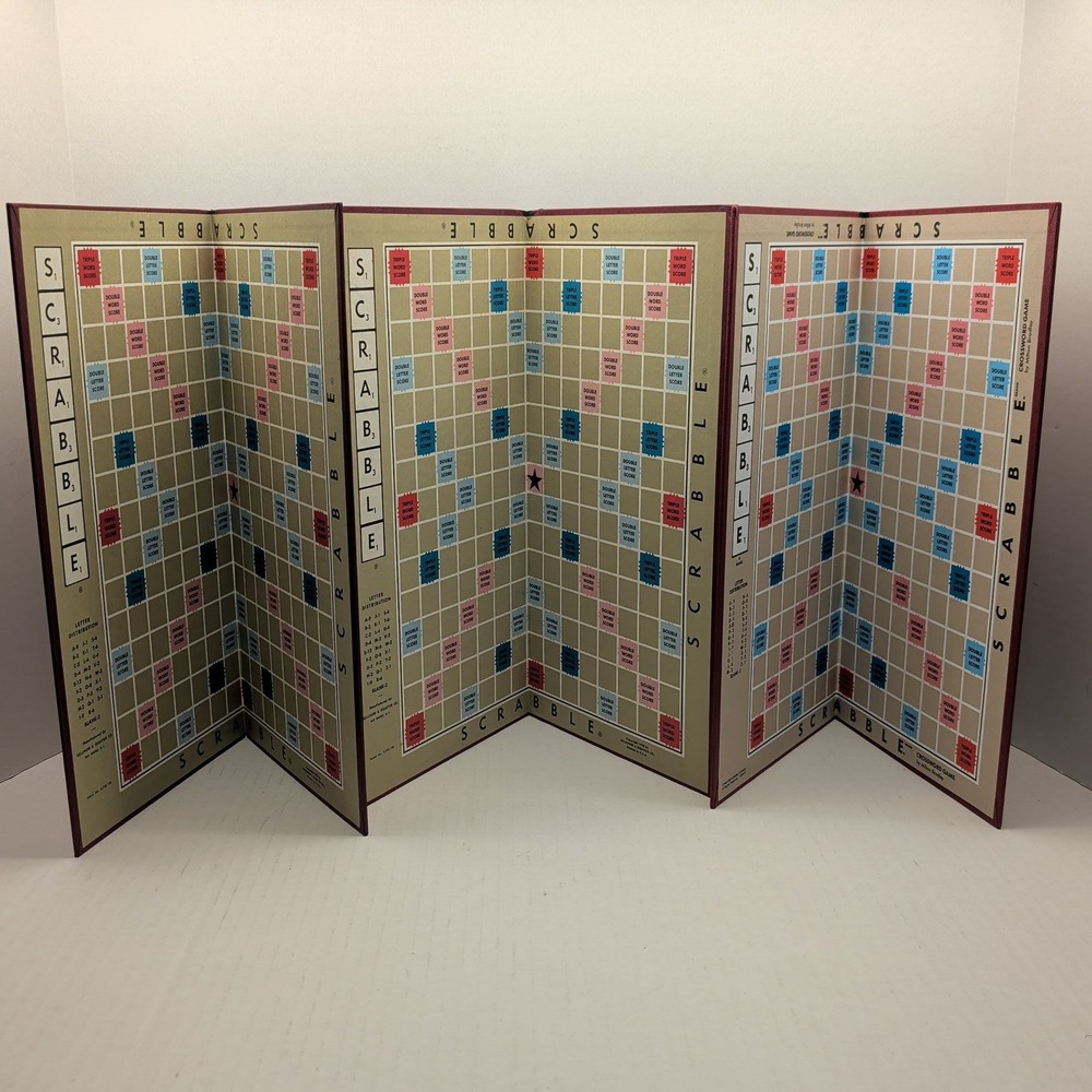 Scrabble Game Board Replacement Lot of 3 Burgundy Folding Crafts Tournaments
